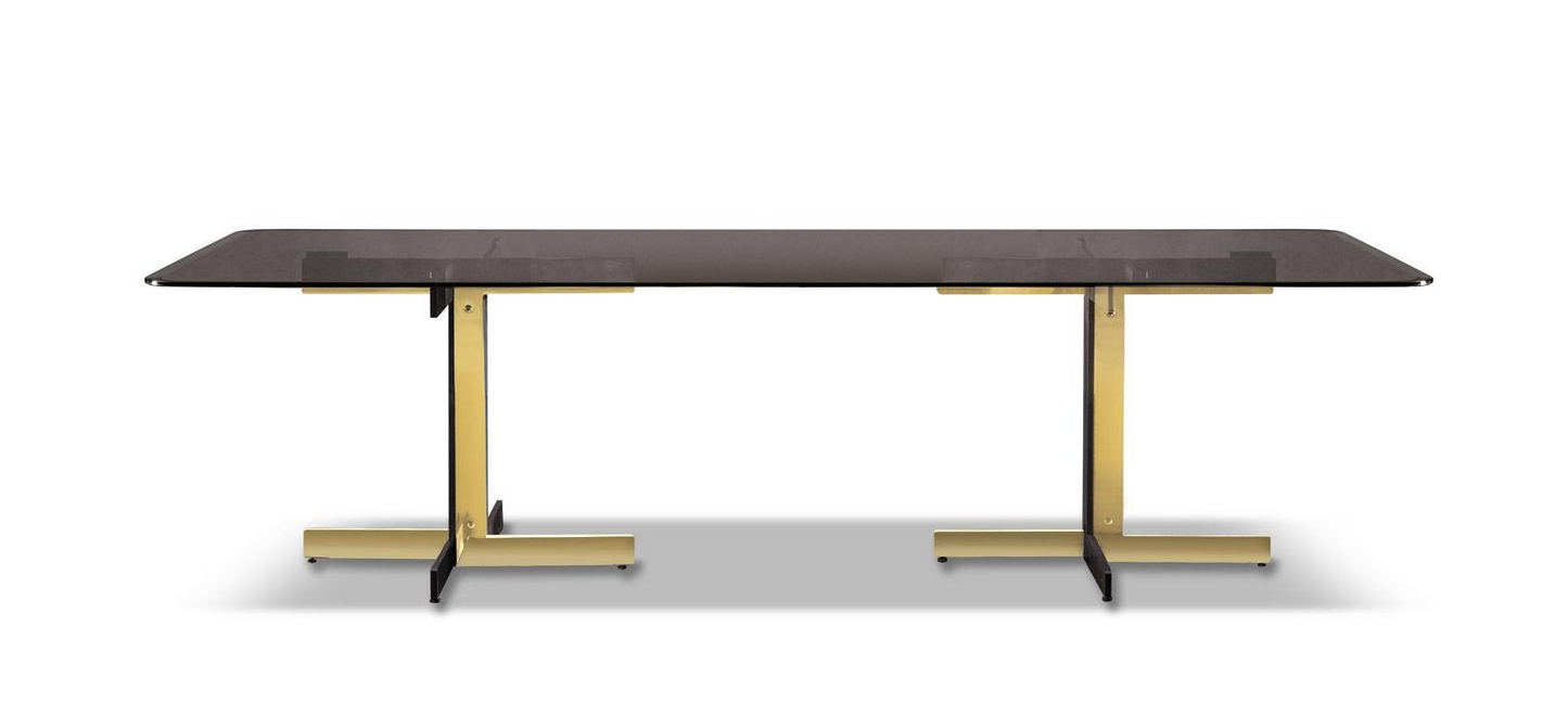 Beiwen 10-Seater Glass Top Dining Table