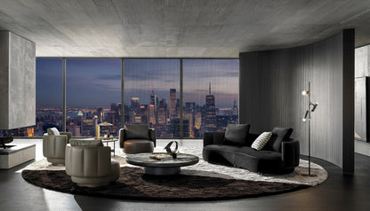 Menatti Leather Armchair & Ottoman Set