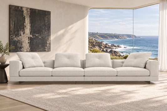 Elio 4-Seater Fabric Modular Sofa — Australian room styling visualisation