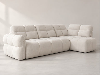 Anatren Padded Corner Sofa – 273 cm — Ivory Textured Fabric; generated visualisation