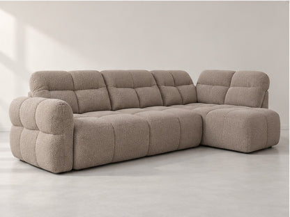 Anatren Padded Corner Sofa – 273 cm — Taupe Bouclé; generated visualisation