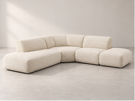 Andela Open Corner Sofa – 279 cm — Ivory Textured Fabric; generated visualisation