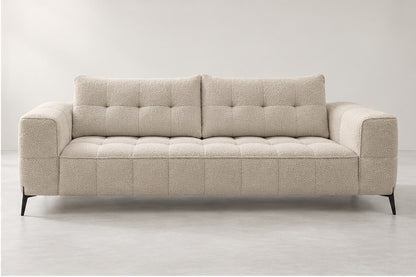 Aniso Raised Padded Sofa – 258 cm — Ivory Textured Fabric alternate view; generated visualisation