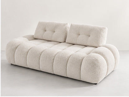 Apella Roll Arm Sofa – 200 cm — Ivory Textured Fabric alternate view; generated visualisation