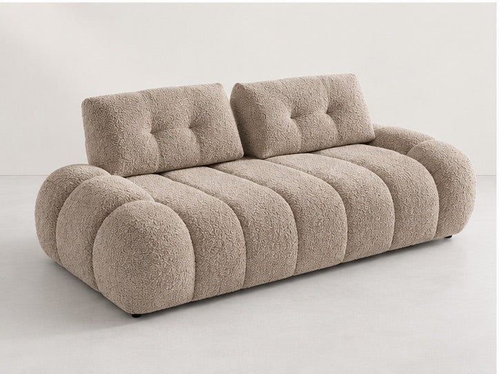 Apella Roll Arm Sofa – 200 cm — Taupe Bouclé; generated visualisation