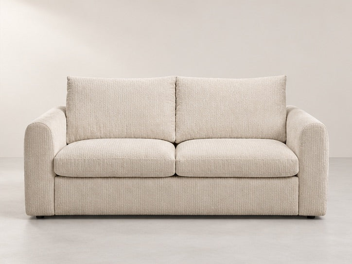 Arcello Compact Cushion Sofa – 200 cm — Ivory Textured Fabric alternate view; generated visualisation