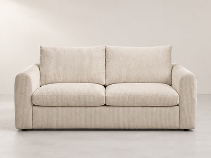 Arcello Compact Cushion Sofa – 200 cm — Ivory Textured Fabric alternate view; generated visualisation