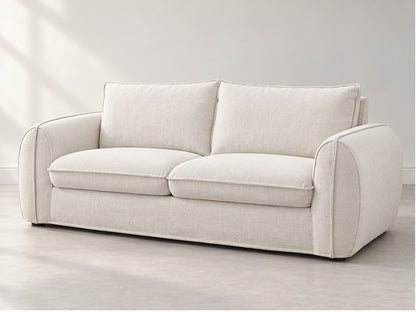 Archaven Tailored Cushion Sofa – 216 cm — Ivory Textured Fabric; generated visualisation