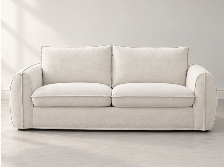Archaven Tailored Cushion Sofa – 216 cm — Ivory Textured Fabric alternate view; generated visualisation