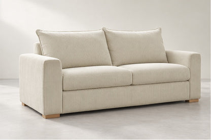 Aubrin Compact Cushion Sofa – 205 cm — Ivory Textured Fabric; generated visualisation