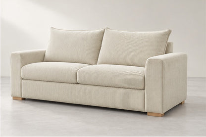 Aubrin Compact Cushion Sofa – 205 cm — Ivory Textured Fabric alternate view; generated visualisation
