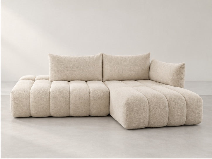 Azelle Open Chaise Sofa – 319 cm — Ivory Textured Fabric alternate view; generated visualisation