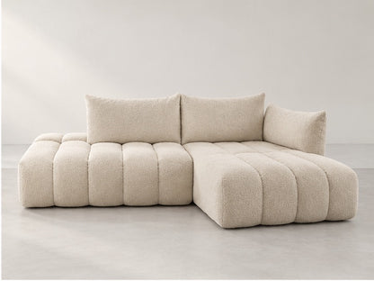 Azelle Open Chaise Sofa – 319 cm — Ivory Textured Fabric alternate view; generated visualisation