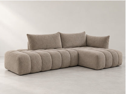 Azelle Open Chaise Sofa – 319 cm — Taupe Bouclé; generated visualisation