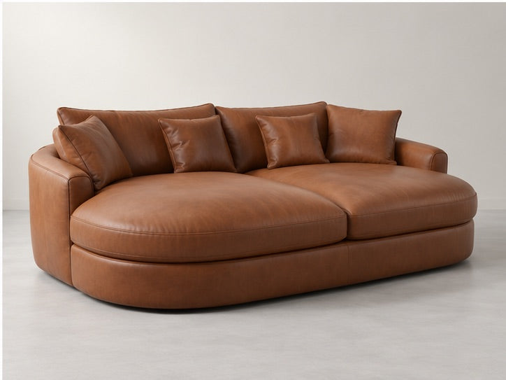 Bellora Extra Deep Lounge Sofa – 255 cm — Cognac Leather; generated visualisation