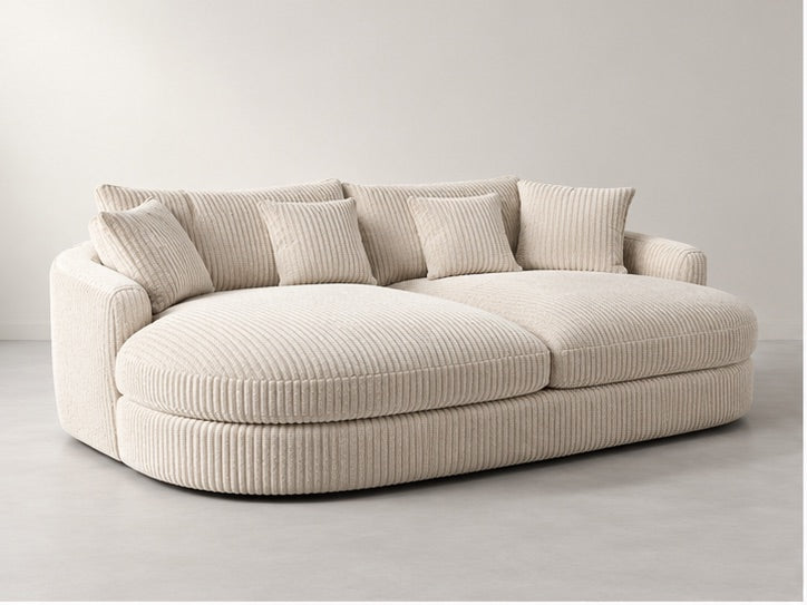 Bellora Extra Deep Lounge Sofa – 255 cm — Ivory Textured Fabric; generated visualisation