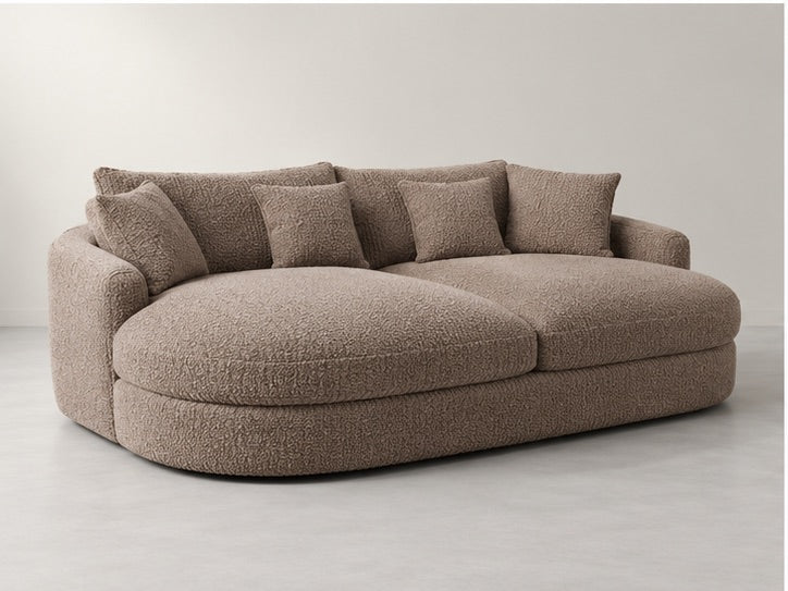 Bellora Extra Deep Lounge Sofa – 255 cm — Taupe Bouclé; generated visualisation