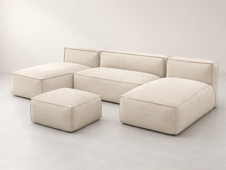 Biarra Modular Panoramic Sofa – 332 cm — Ivory Fabric; generated visualisation