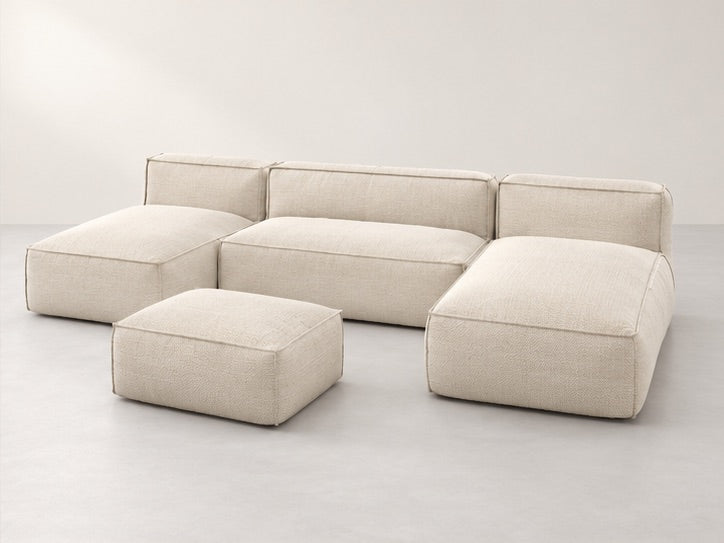 Biarra Modular Panoramic Sofa – 332 cm — Ivory Fabric alternate view; generated visualisation