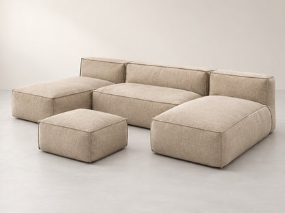 Biarra Modular Panoramic Sofa – 332 cm — Sand Fabric; generated visualisation
