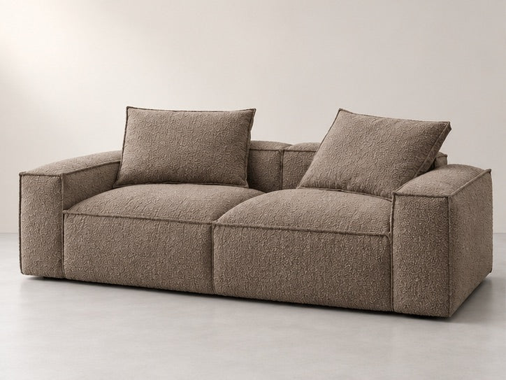 Boheva Pillow Lounge Sofa – 260 cm — Taupe Bouclé; generated visualisation