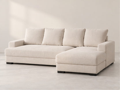 Camden Compact Chaise Sofa – 237 cm — Ivory Textured Fabric; generated visualisation