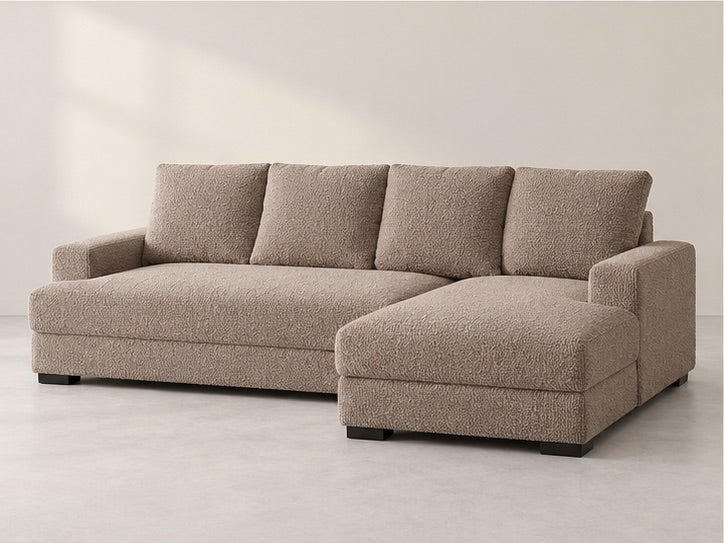 Camden Compact Chaise Sofa – 237 cm — Taupe Bouclé; generated visualisation