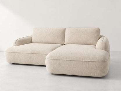 Celesia Rounded Chaise Sofa – 251 cm — Ivory Textured Fabric alternate view; generated visualisation