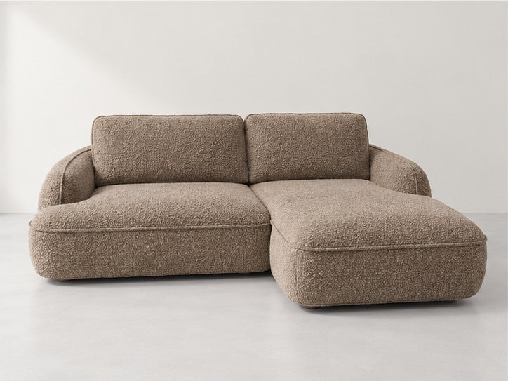 Celesia Rounded Chaise Sofa – 251 cm — Taupe Bouclé; generated visualisation