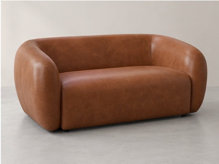 Celara Compact Tub Sofa – 160 cm — Cognac Leather; generated visualisation
