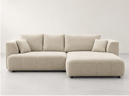 Clovell Tailored Chaise Sofa – 288 cm — Ivory Textured Fabric alternate view; generated visualisation
