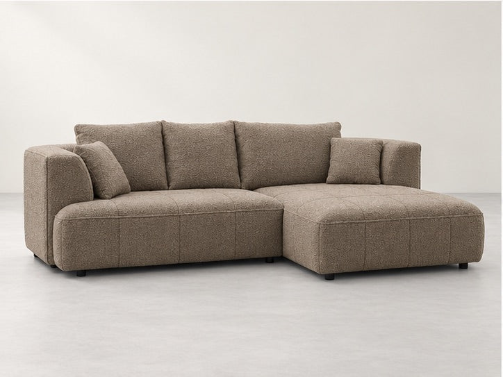 Clovell Tailored Chaise Sofa – 288 cm — Taupe Bouclé; generated visualisation