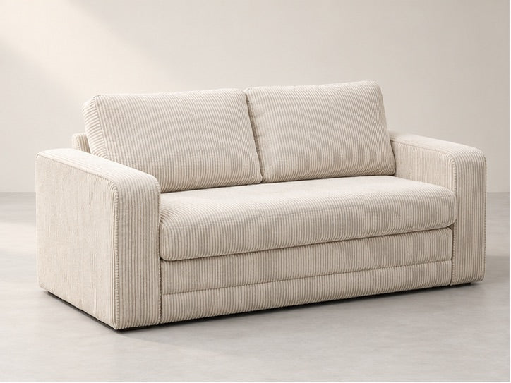 Comero Compact Cushion Sofa – 160 cm — Ivory Textured Fabric; generated visualisation