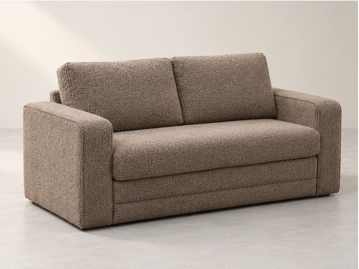 Comero Compact Cushion Sofa – 160 cm — Taupe Bouclé; generated visualisation