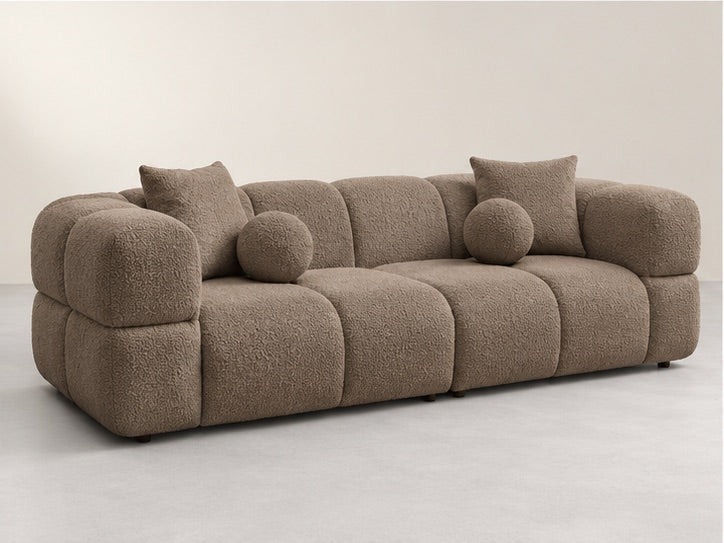 Criselle Sculpted Lounge Sofa – 254 cm — Taupe Bouclé; generated visualisation
