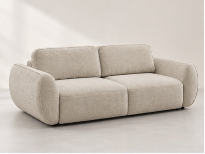 Denali Curved Arm Sofa – 250 cm — Ivory Textured Fabric; generated visualisation