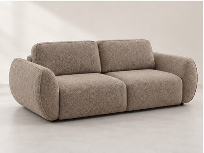 Denali Curved Arm Sofa – 250 cm — Taupe Bouclé; generated visualisation