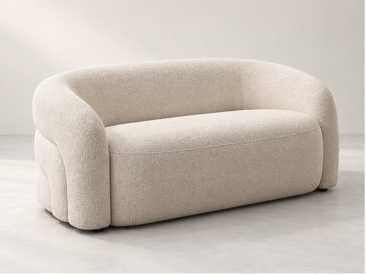 Elira Compact Curved Sofa – 153 cm — Ivory Textured Fabric; generated visualisation