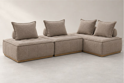 Elvara Open Modular Sofa – 300 cm — Taupe Bouclé; generated visualisation