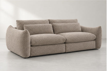Euvin Deep Cushion Sofa – 259 cm — Taupe Bouclé; generated visualisation