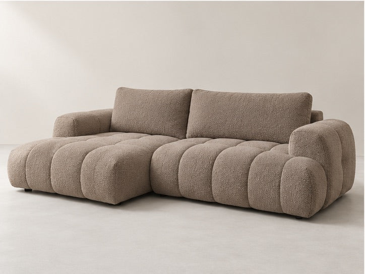 Fujan Sculpted Chaise Sofa – 292 cm — Taupe Bouclé; generated visualisation