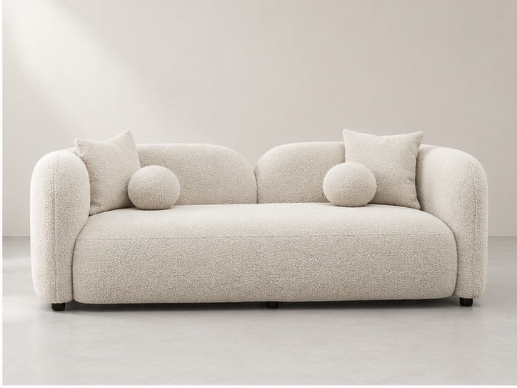 Haiven Curved Lounge Sofa – 240 cm — Ivory Textured Fabric alternate view; generated visualisation