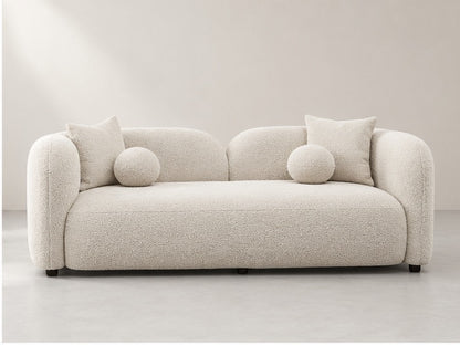 Haiven Curved Lounge Sofa – 240 cm — Ivory Textured Fabric alternate view; generated visualisation