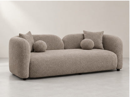 Haiven Curved Lounge Sofa – 240 cm — Taupe Bouclé; generated visualisation