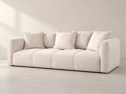 Harlowe Deep Cushion Sofa – 270 cm — Ivory Textured Fabric; generated visualisation
