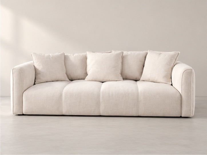 Harlowe Deep Cushion Sofa – 270 cm — Ivory Textured Fabric alternate view; generated visualisation