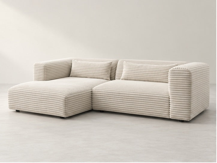 Harron Low Chaise Sofa – 273 cm — Ivory Textured Fabric; generated visualisation