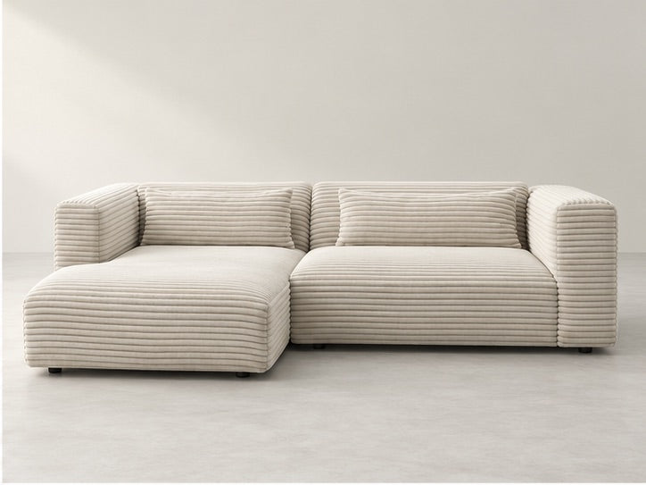 Harron Low Chaise Sofa – 273 cm — Ivory Textured Fabric alternate view; generated visualisation
