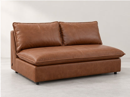 Iselle Armless Compact Sofa – 184 cm — Cognac Leather; generated visualisation