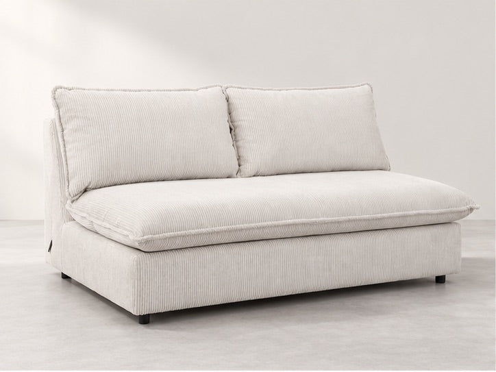 Iselle Armless Compact Sofa – 184 cm — Ivory Textured Fabric; generated visualisation